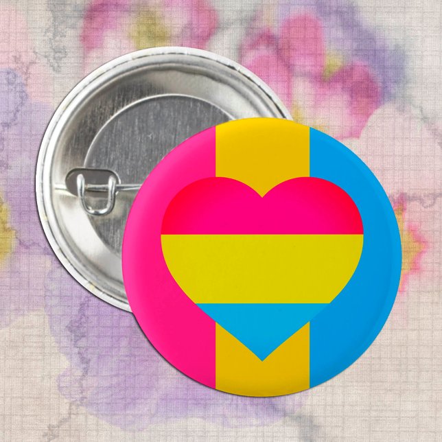 Pansexual Flag, Heart & Pride community / gender Button (Creator Uploaded)