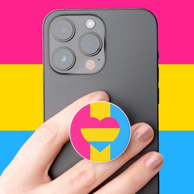 Pansexual Flag, Heart & Pride community / gender PopSocket (Creator Uploaded)