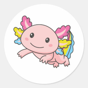 Pansexual Flag June Pride Lgbtq Axolotl Classic Ro Round Sticker