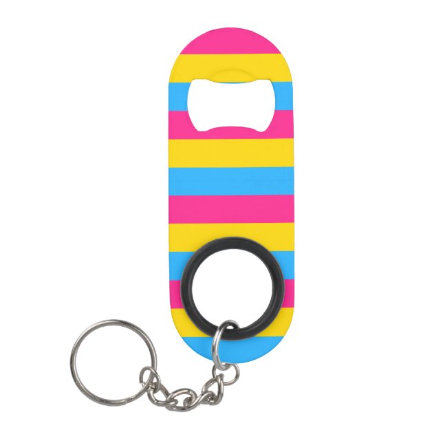 Pansexual Flag Keychain Bottle Opener (Front)