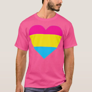 Pansexual Flag LGB Love Heart Pocket Print T-Shirt