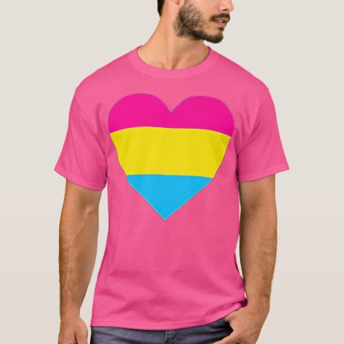 Pansexual Flag  LGB Love Heart Pocket Print  T_Shirt