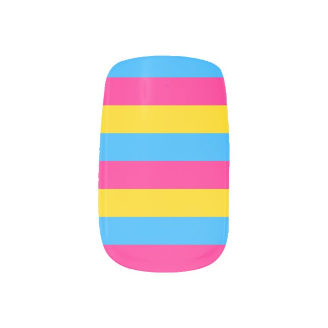 Pansexual Flag Minx Nail Art (Left Thumb)