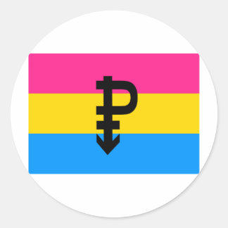 PANSEXUAL FLAG ORIGINAL CLASSIC ROUND STICKER