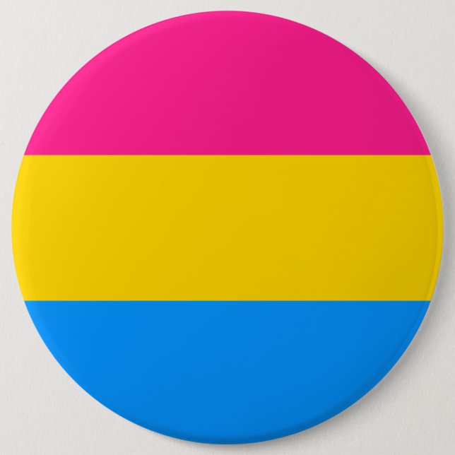 Pansexual flag pinback button (Front)