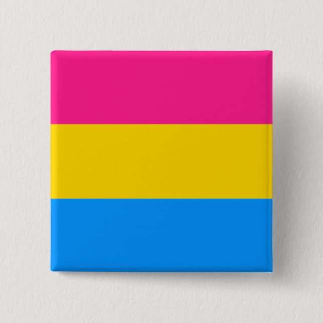 Pansexual flag pinback button (Front)