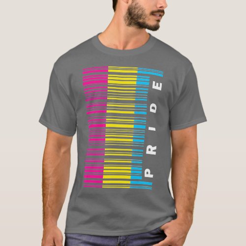 Pansexual Flag Pride Barcode LGB  T_Shirt