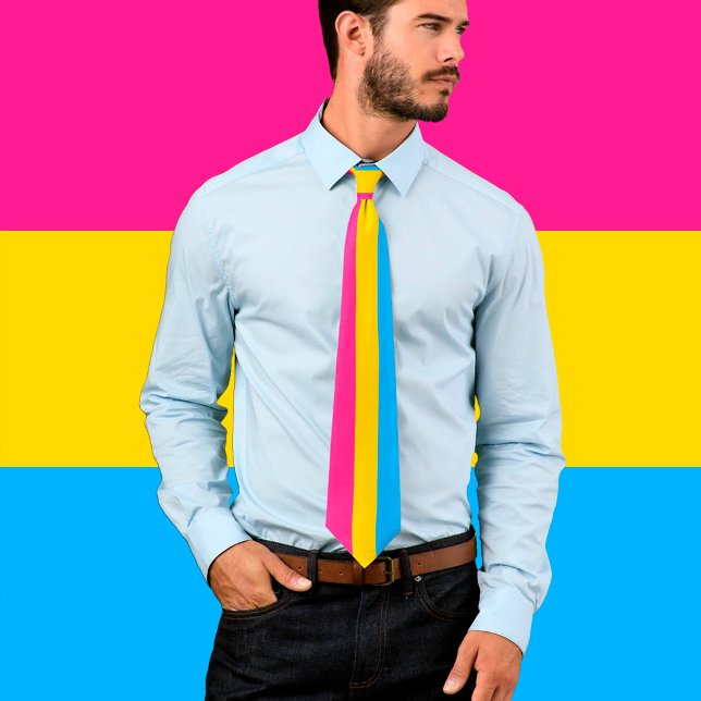 Pansexual Flag & Pride community business /gender Neck Tie (Creator Uploaded)
