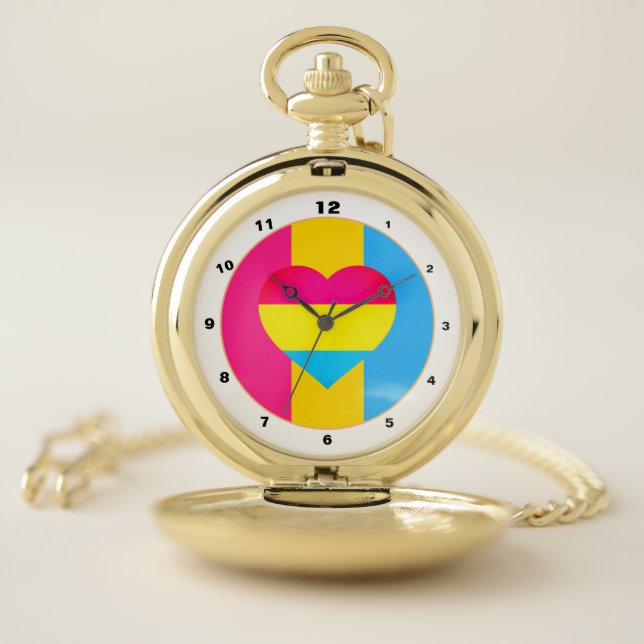 Pansexual Flag & Pride community / gender flag Pocket Watch (Inside)