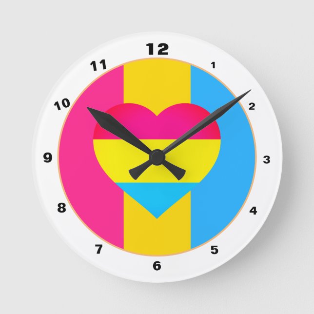 Pansexual Flag & Pride community /gender flag Roun Round Clock (Front)