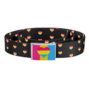 Pansexual Flag & Pride community / Hearts fashion Belt