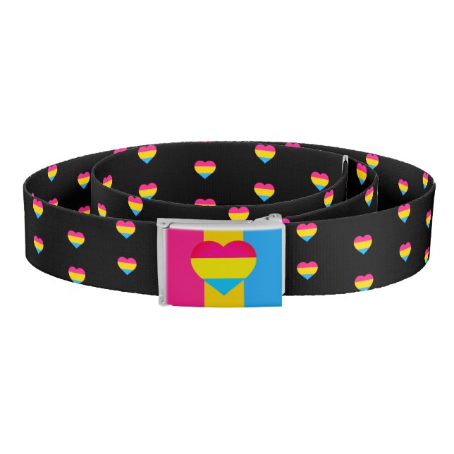 Pansexual Flag & Pride community / Hearts fashion Belt (Coil)