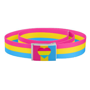 Pansexual Flag & Pride community / Hearts fashion Belt