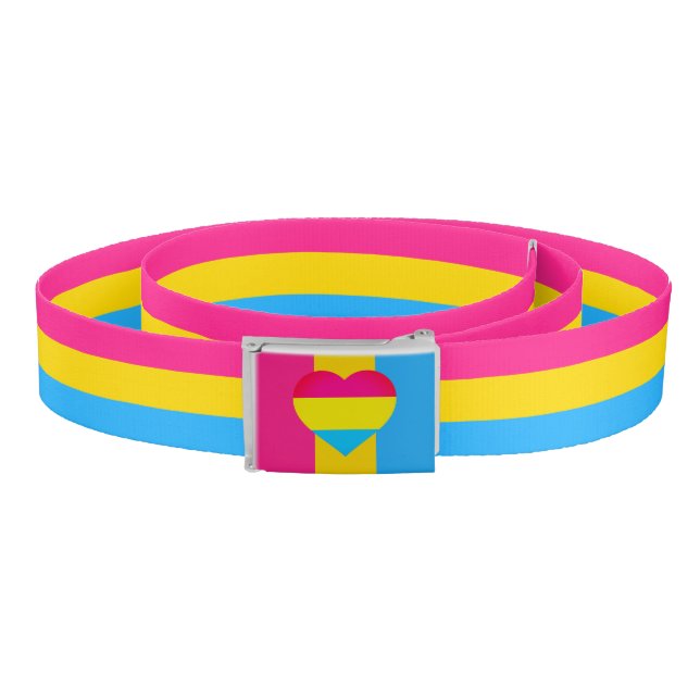 Pansexual Flag & Pride community / Hearts fashion Belt (Coil)