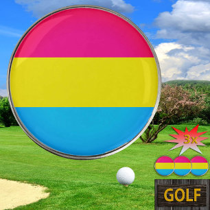 Pansexual Flag & Pride Love golf community /LGBT Ball Marker