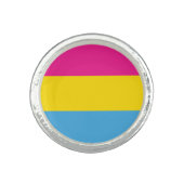 Pansexual Flag Ring (Round) (Front)