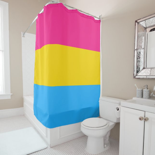 Pansexual Flag Shower Curtain (In Situ)