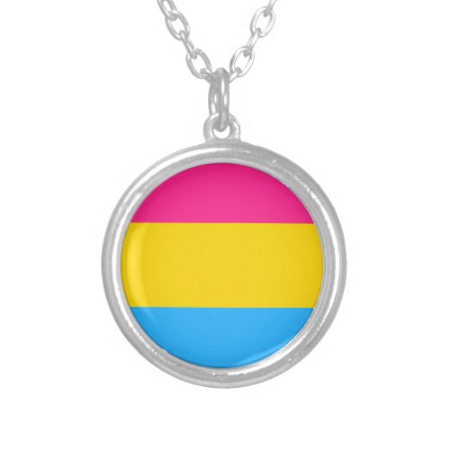 Pansexual Flag Silver Plated Necklace