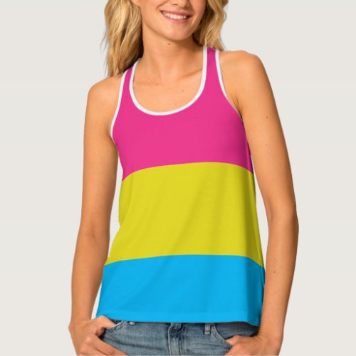 Pansexual Flag Stripes All Over  Pride Tank Top
