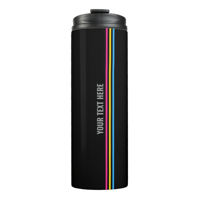 Pansexual Flag Stripes LGBT Pride Thermal Tumbler (Front)