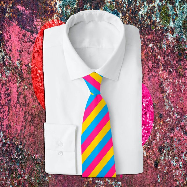 Pansexual Flag, Stripes & Pride community business Neck Tie (Creator Uploaded)
