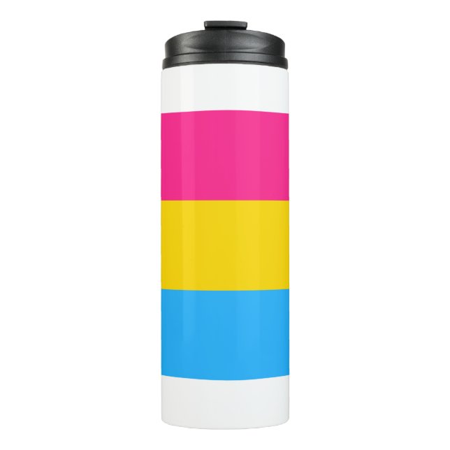 pansexual flag thermal tumbler (Front)