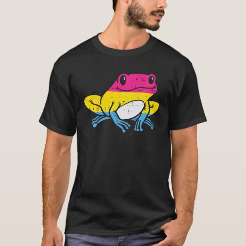 Pansexual Frog Funny Toad Pan Pride Flag Ally Men T_Shirt