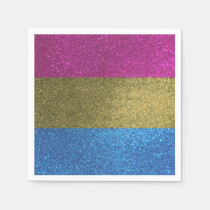 Pansexual Gay Pride Flag Colors Glitter Party Napkins