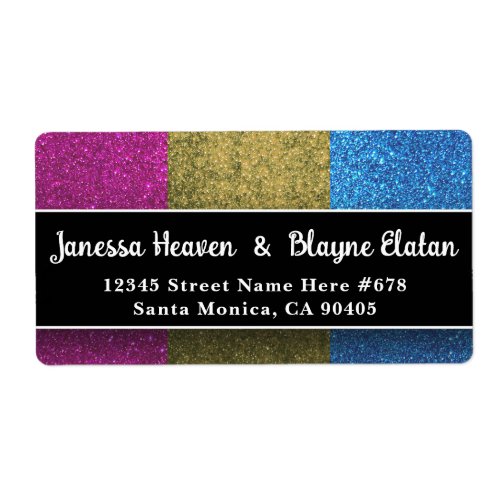 Pansexual Gay Pride Flag Colors Glitter Sparkles Label