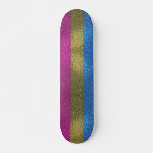 Pansexual Gay Pride Flag Glitter Sparkly Sparkles Skateboard