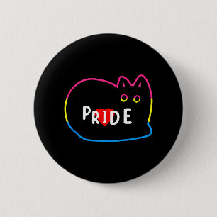 Pansexual Gay Pride Rainbow Cat Kitten Lover LGBT Button