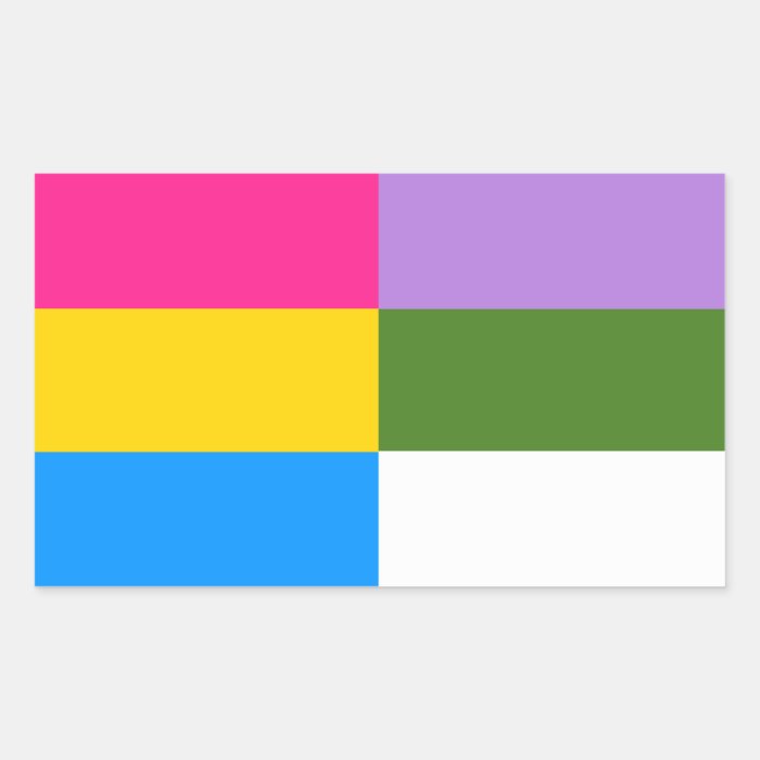 Pansexual/genderqueer flag stickers