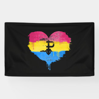 PANSEXUAL HEART - PANSEXUAL LOVE - SYMBOL - BANNER