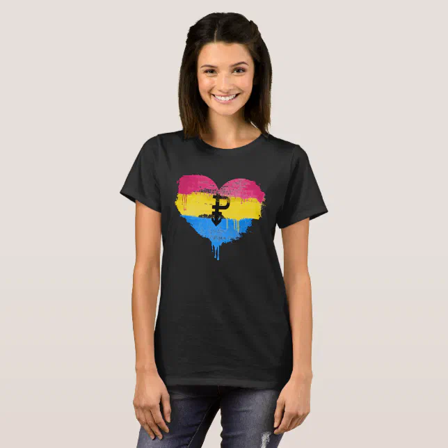 PANSEXUAL HEART - PANSEXUAL LOVE - SYMBOL - T-Shirt | Zazzle