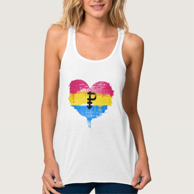 PANSEXUAL HEART - PANSEXUAL LOVE - SYMBOL - TANK TOP (Front)