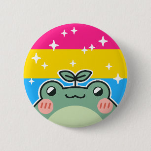 Pansexual LGBT Pride Flag Frog Button