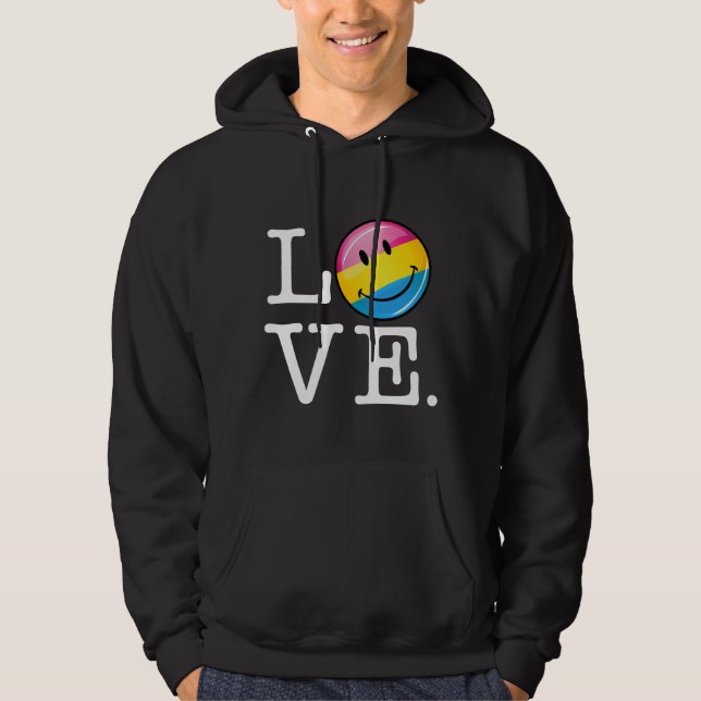 Pansexual Love Smiling Flag Hoodie (Front)
