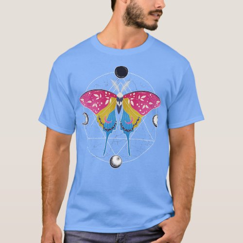 Pansexual Luna Moth Celestial  LGBT Pride Flag T_Shirt