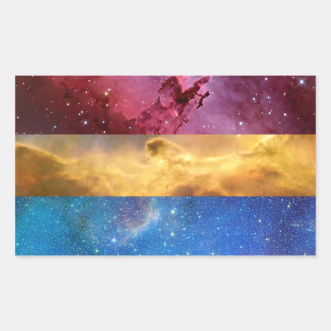 Pansexual nebula flag stickers (Front)