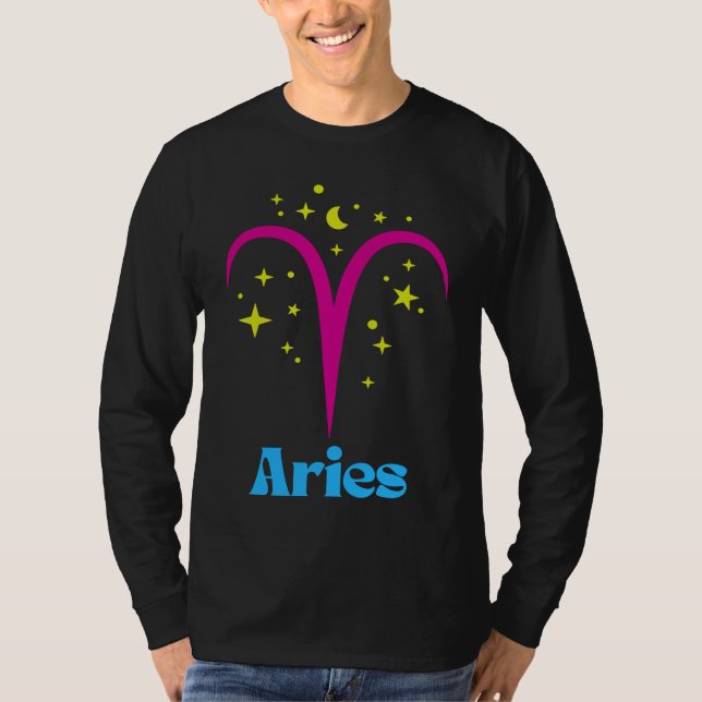 Pansexual Pan Aries Zodiac Sign Astrology LGBTQ LG T-Shirt (Front)
