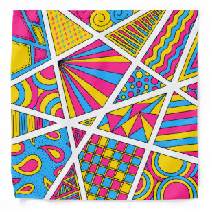 Pansexual Pan Pride Zen Doodle Abstract Modern Bandana