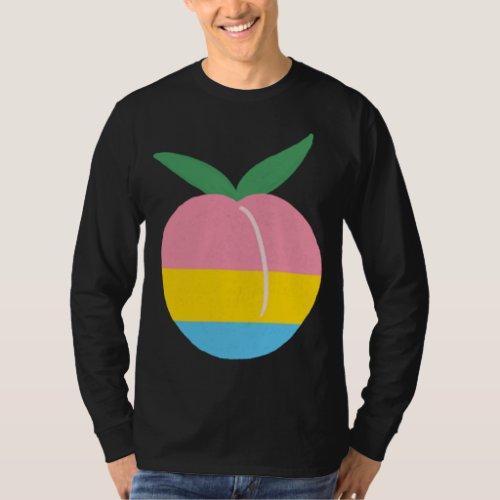 Pansexual Peach LGBTQ Pride Flag Cottagecore Kawai T_Shirt