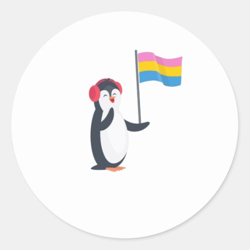 Pansexual Penguin Pan Pride Month LGBT Classic Round Sticker
