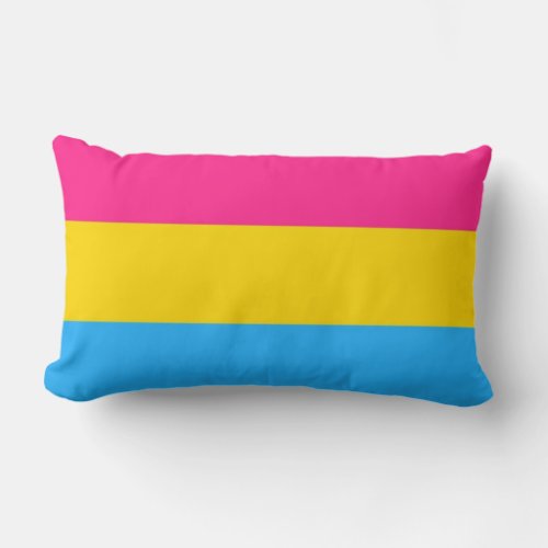 Pansexual Pink Yellow and Blue Striped Lumbar Pillow