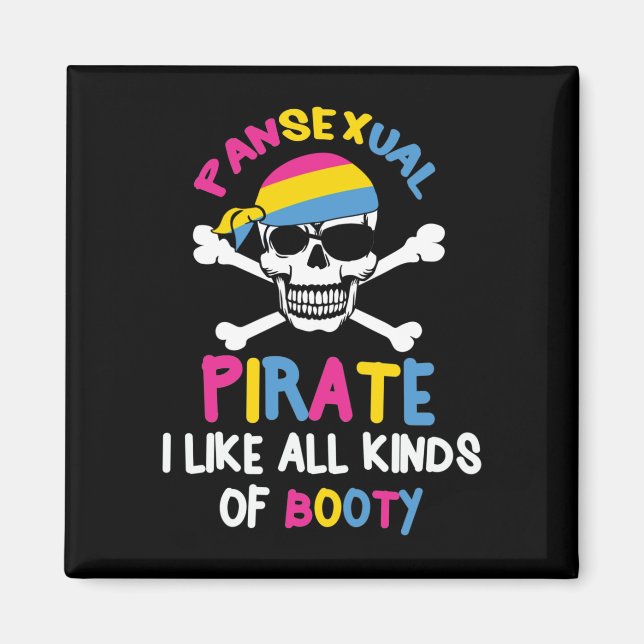 Pansexual Pirate Booty LGBTQ Pride Gift Magnet (Front)