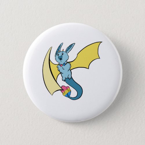 Pansexual Pride Bat Dragon Button
