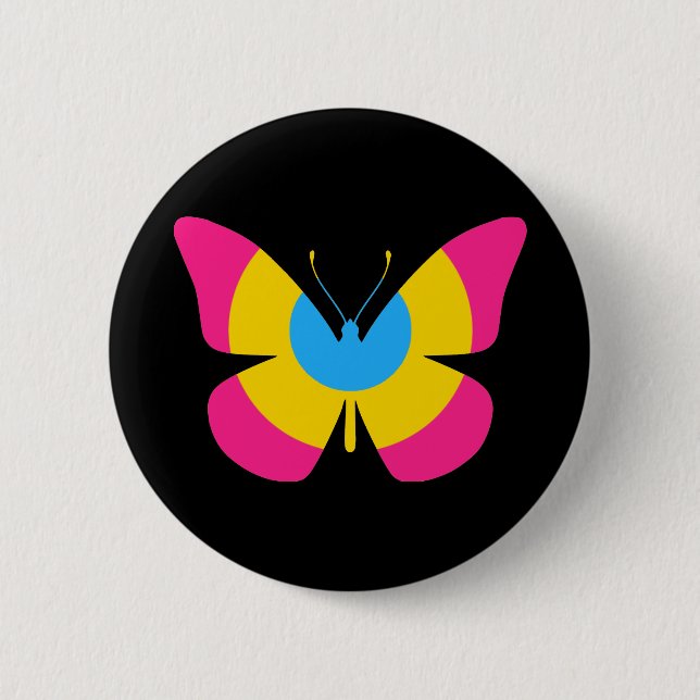 Pansexual Pride Butterfly Button (Front)