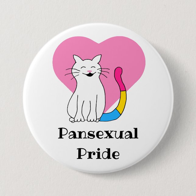 Pansexual Pride Cat Button (Front)