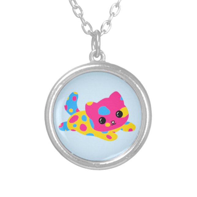 Pansexual Pride Cat Necklace (Front)