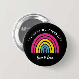 Pansexual Pride Celebrating Diversity Love Is Love Button